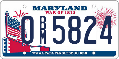 MD license plate 0BM5824