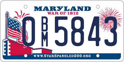 MD license plate 0BM5843