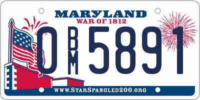 MD license plate 0BM5891