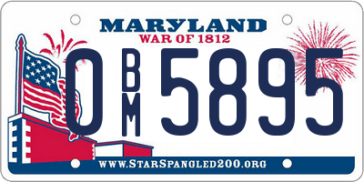 MD license plate 0BM5895