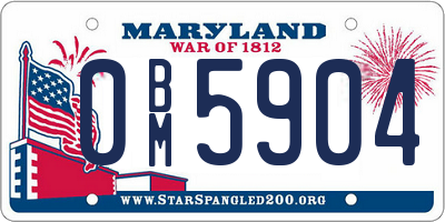 MD license plate 0BM5904