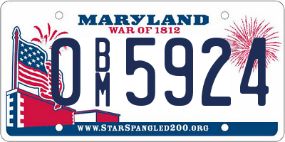 MD license plate 0BM5924