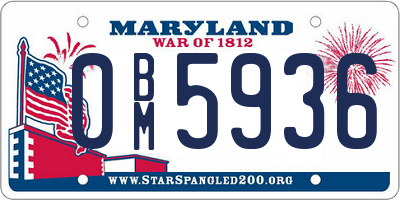 MD license plate 0BM5936
