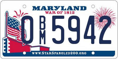 MD license plate 0BM5942