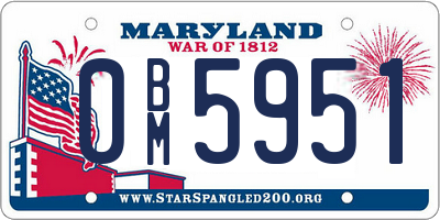MD license plate 0BM5951