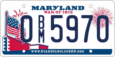 MD license plate 0BM5970