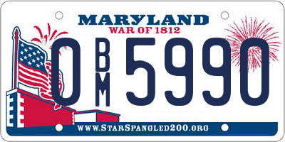 MD license plate 0BM5990
