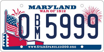 MD license plate 0BM5999