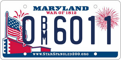 MD license plate 0BM6011
