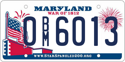 MD license plate 0BM6013