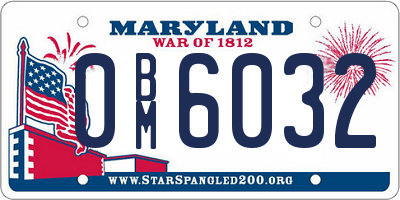 MD license plate 0BM6032