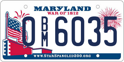 MD license plate 0BM6035
