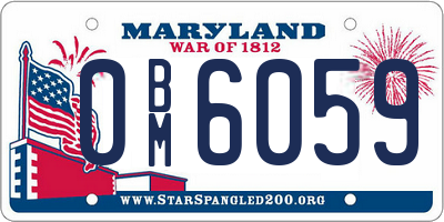 MD license plate 0BM6059