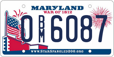 MD license plate 0BM6087