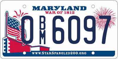 MD license plate 0BM6097