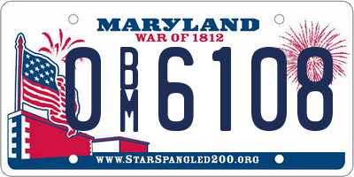 MD license plate 0BM6108