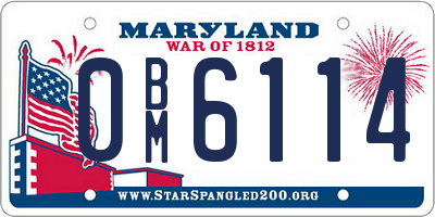 MD license plate 0BM6114