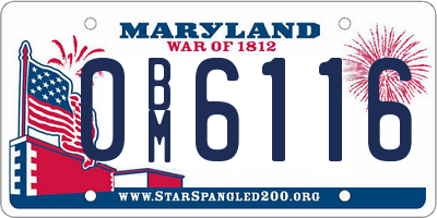 MD license plate 0BM6116