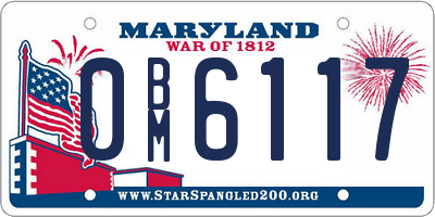 MD license plate 0BM6117