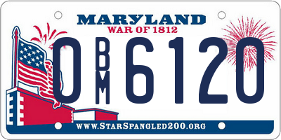 MD license plate 0BM6120
