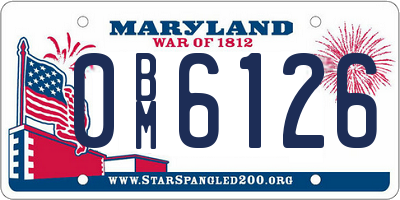 MD license plate 0BM6126