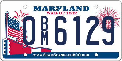 MD license plate 0BM6129