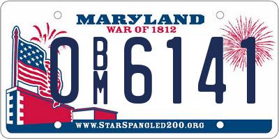 MD license plate 0BM6141