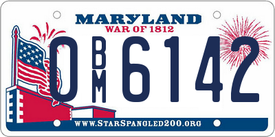 MD license plate 0BM6142
