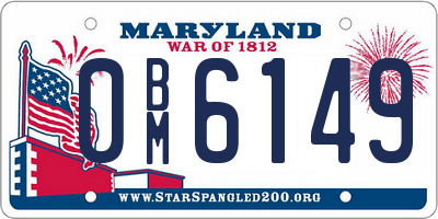 MD license plate 0BM6149