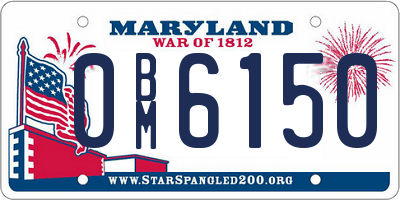 MD license plate 0BM6150