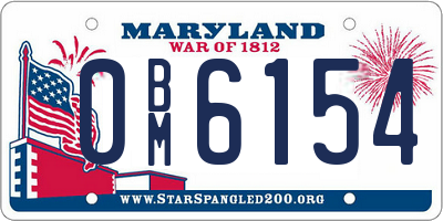 MD license plate 0BM6154