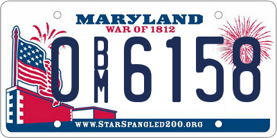 MD license plate 0BM6158