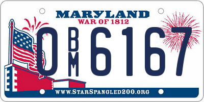 MD license plate 0BM6167