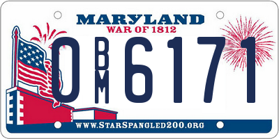 MD license plate 0BM6171