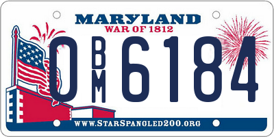 MD license plate 0BM6184