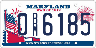 MD license plate 0BM6185