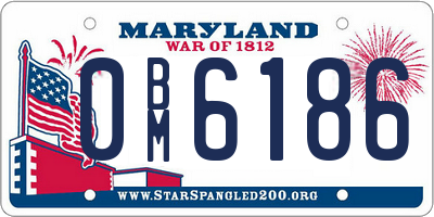 MD license plate 0BM6186