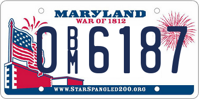 MD license plate 0BM6187
