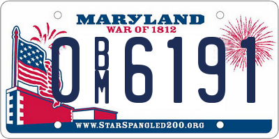 MD license plate 0BM6191