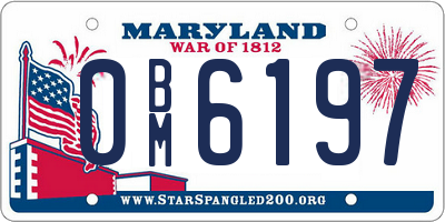 MD license plate 0BM6197