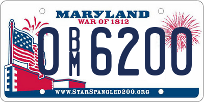 MD license plate 0BM6200