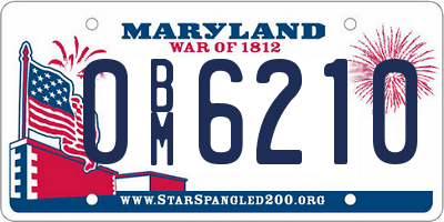 MD license plate 0BM6210