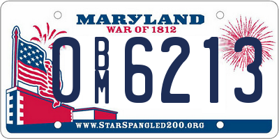 MD license plate 0BM6213