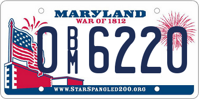 MD license plate 0BM6220