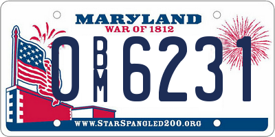 MD license plate 0BM6231