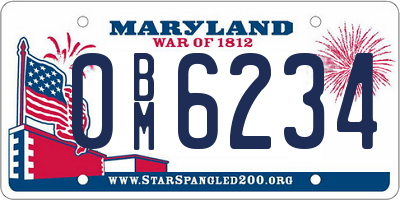 MD license plate 0BM6234