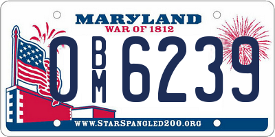 MD license plate 0BM6239