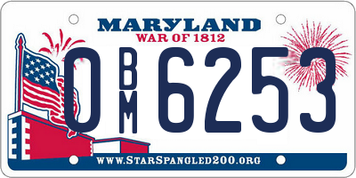 MD license plate 0BM6253