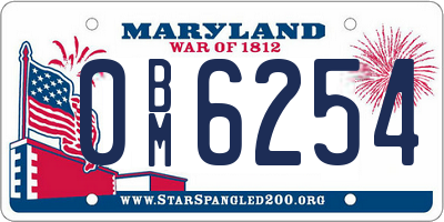 MD license plate 0BM6254