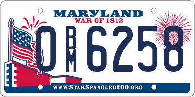MD license plate 0BM6258